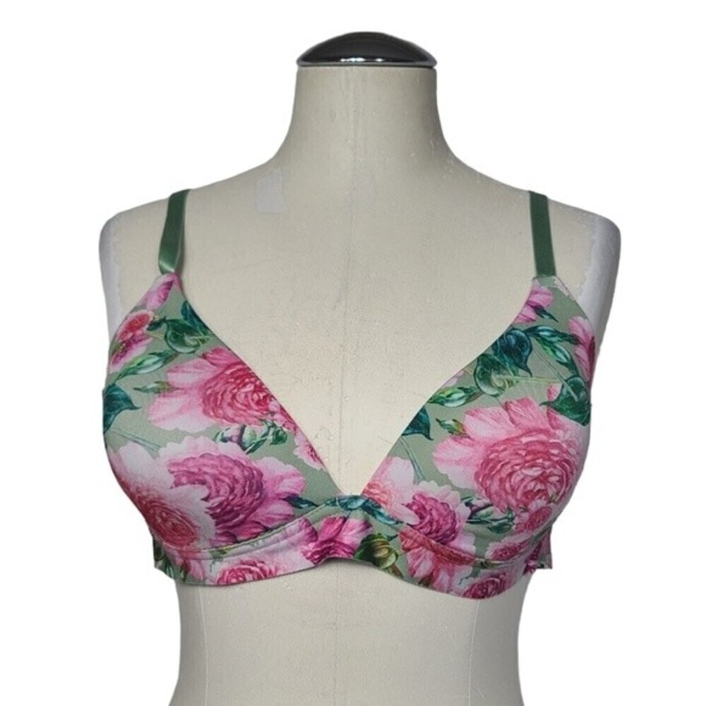 YMI Intimates Floral Pink Green Adjustable Stretchy Bra 36C